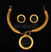 Bizsu nyaklánc fülbevalóval, díszdobozban, újszerű állapotban