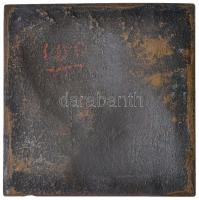 Franciaország DN "Tante Manette (Manette nagynéni)" Br szögletes plakett. Szign.: Ovide Ye...