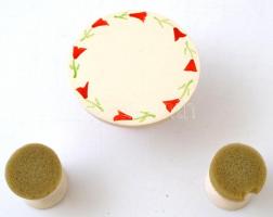 Retró játék bútorok, fa, kézzel festett, 5db-os, 22x25x6cm, 2x5cm között