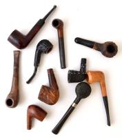 10 db különféle pipa (3 db szár nélkül) + 1 db tisztító + 1 csomag szűrő