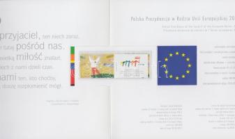 Poland holds the EU presidency stamp with coupon occasional issue + cover, Lengyelország tölti be az EU elnökségi tisztjét szelvényes bélyeg alkalmi postai kiadványban + boríték