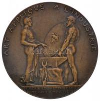 Franciaország ~1900. Oktatási és Szépművészeti Minisztérium / Alkalmazott Iparművészet peremén jelzett Br emlékérem. Szign.: Louis Oscar Roty (249,19g/80mm) T:2 / France ~1900. Ministry of Education and Fine Arts / Art applied to Industry marked on edge Br commemorative medal. MINISTRE DE LINSTRUCTION PUBLIQUE ET DES BEAUX-ARTS / ART APPLIQUE A LINDUSTRIE - VULCAIN SOUMETTANT SON TRAVAILA MINERVE Szign.: Louis Oscar Roty (249,19g/80mm) C:XF