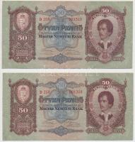 1932. 50P (4x) páronként sorszámkövetők T:II,II-,III Adamo P14