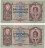 1932. 50P (4x) páronként sorszámkövetők T:II,II-,III Adamo P14