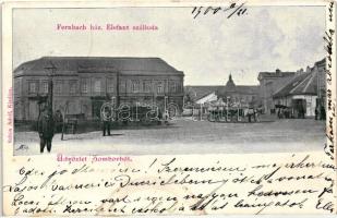 Zombor, Sombor; Fernbach ház, Elefánt szálloda, kiadja Schön Adolf / house, street, hotel