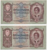 1932. 50P (5x) sorszámkövetők T:II,II-,III szép papír Adamo P14