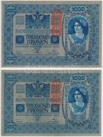 1902. 1000K (2x) mindkét oldal német, "Deutschösterreich" felülnyomással T:III Adamo SK35/...