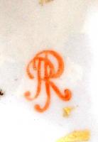 Reichenbach porcelán gyertyatartó, kézzel festett, jelzett, kopásnyomokkal, m: 12,5 cm