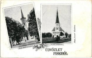 Piski, Simeria; római katolikus templom, evangélikus templom / church (fl)