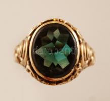Arany (Au.) 9K gyűrű turmalin berakással, jelzett, saját díszdobozában (Uhrenhaus Weirich, Eisenach)...