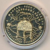 2000. "Magyar Államalapítás Emlékérem Sorozat - Magyar koronázási jelvények" aranyozott Cu...