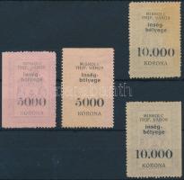 1923 Miskolc város inségbélyeg 2x5.000K, 2x10.000K (13.000)