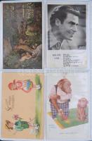 96 db RÉGI motívumlap albumban, vegyes minőség; művész (Petersen, Döcker, John Wills), üdvözlő lapok...