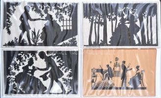 96 db RÉGI motívumlap albumban, vegyes minőség;  főleg üdvözlő, színész, művész / 96 old motive card...