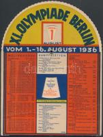 1936  IV. Olympische Winterspiele, a berlini nyári és téli olimpia forgatható naptára Agfa fotóreklá...