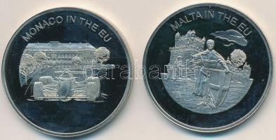 Máltai Lovagrend 2004. 100L "Málta az EU-ban" + 2004. 100L "Monaco az EU-ban" T:...