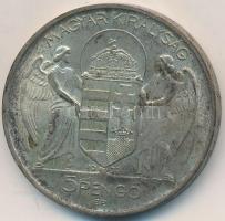 1939. 5P Ag "Horthy balra" T:2 patina Adamo P8.2