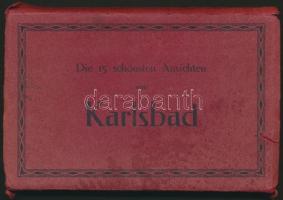 Karlovy Vary, Karlsbad; leporello postcard booklet with 15 postcards