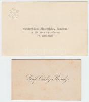 Gróf Csáky Károly és Mesterházy Ambrus m.kir.kormánytanácsos aláírása névjegykártyájuk hátoldalán, 2...