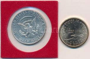 Amerikai Egyesült Államok 1967. 1/2$ Ag "Kennedy" + 2000P 1$ "Sacagawea" T:1 
U...
