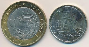 Oroszország 2001. 2R "Gagarin + 10R "Gagarin" T:1- Russia 2001. 2 Roubles "Gagarin" + 10 Roubles "Gagarin" C:AU