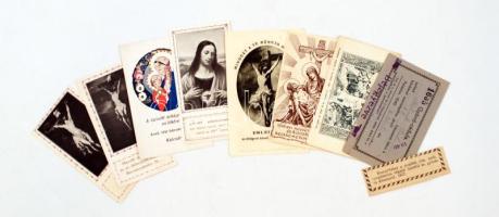 cca 1870-1930  Vegyes gyónócédula tétel, 9db, különböző méretben és minőségben,  cca 3x7cm, 11x7cm