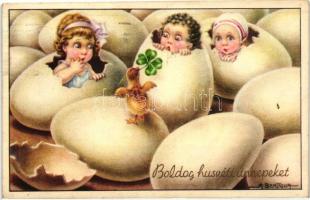 Easter, Italian art postcard s: Bertiglia