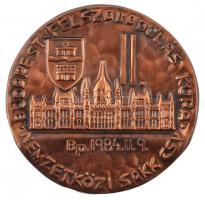 1984. "Budapest Felszabadulás Kupa - Nemzetközi Sakk CSV - Bp. 1984. II. 9." Br plakett (132mm) T:2