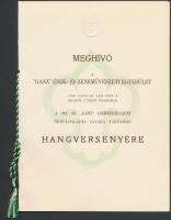 1940 Meghívó a Ganz Ének- és Zeneművészeti Egyesület 102. cserkészcsapatának repülőalapja javára tartandó hangversenyre, borítékban