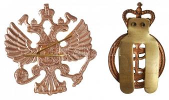 Nagy-Britannia DN Királyi tengerész sapkajelvény fém replika (52x33mm) + Orosz Birodalom ND Katonai ...