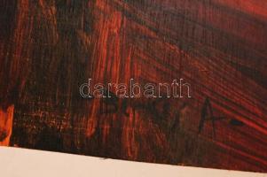 Berkes jelzéssel: Utcarészlet. Olaj, falemez, 40×52 cm