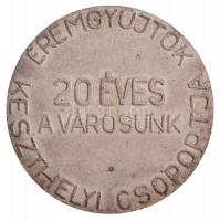 1974. "Keszthely / Éremgyűjtők Keszthelyi Csoportja - 20 éves a városunk" ezüstözött fém e...