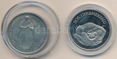 1990. 100Ft Cu-Ni "SOS Gyermekfalu" + 1991. 100Ft Cu-Ni "II. János Pál pápa látogatás...