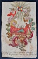 cca 1750-1800 Szentkép, színezett metszet, körbevágva, 13x8cm
