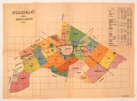 cca 1960-1970 Kisújszállás város átnézeti vázlata, 1:52600, kiadja az Állami Nyomda, 42x58 cm