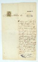 1855 Okleveles bába engedély-folyamodványa , kinevezésről megjegyzéssel, 30kr okmánybélyeggel