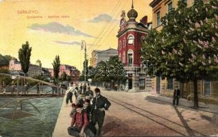 Sarajevo, Quaipartie, Apelova obala / quay, synagogue (wet damage)