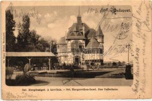 Budapest; Margitszigeti kávéház, Spolarich Zöldfa étterme belső - 2 db régi képeslap / 2 old postcards