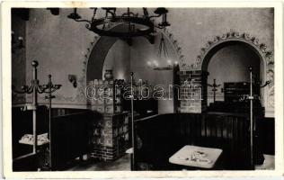 Budapest; Margitszigeti kávéház, Spolarich Zöldfa étterme belső - 2 db régi képeslap / 2 old postcar...