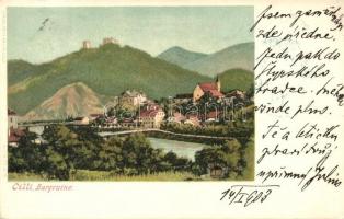 Celje, Cilli; Burgruine, Verlag Fritz Rasch / view with castle ruins