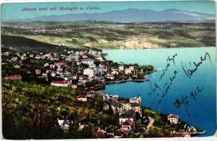 3 db RÉGI horvát városképes lap; Abbazia, Crikvenica, Carnaro / 3 old Croatian town-view postcards, ...