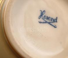 Herendi virágmintás váza, porcelán, jelzett, hibátlan, 19cm