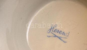 Herendi virágmintás váza, porcelán, jelzett, javított, 26cm