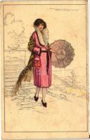 Italian art postcard, lady, Anna &amp; Gasparini 544-1. s: Mauzan (EK)