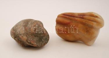 Faragott kövek, jelzett, 2db, cca 9x6cm
