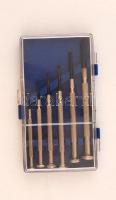 Műszerész csavarhúzó készlet, eredeti műanyag tokjában, jó állapotban