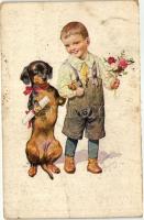 Boy with dog, B.K.W.I. 983/2. s: Feiertag (EK)
