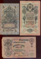 Oroszország 1909-1912. 5klf bankjegy T:II,III
