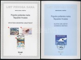 1996-2000 4 diff first-day commemorative sheet, 1996-2000 4 klf elsőnapi emléklap