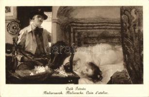 5 db RÉGI használatlan motívumlap; Szépművészeti Múzeum levelezőlapjai / 5 old unused art motive car...